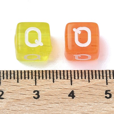 Spray Painted Transparent Acrylic Beads MACR-K365-07Q-1