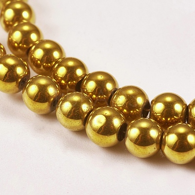 Electroplate Non-magnetic Synthetic Hematite Beads Strands G-J169A-4mm-04-1