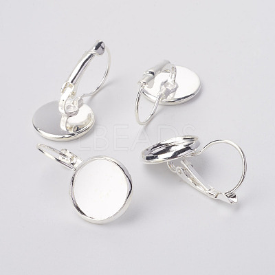 Brass Leverback Earring Findings X-KK-H023-S-NR-1