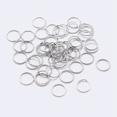 Rhodium Plated 925 Sterling Silver Saw Cut Open Jump Rings STER-F036-02P-0.9x5mm-1