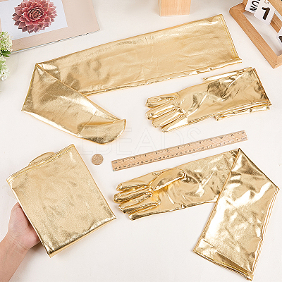Imitation Leather Long Gloves & Stockings Sets AJEW-CL0002-99A-1