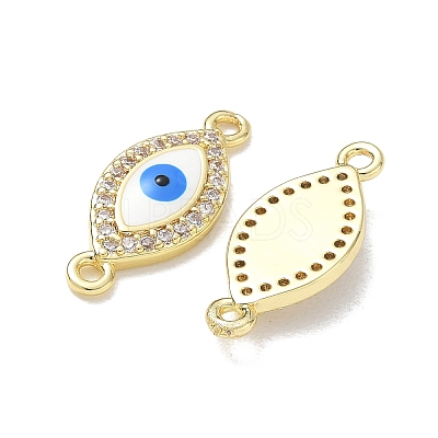 Brass Micro Pave Clear Cubic Zirconia Connector Charms CU-CBA6305-12G-B-1