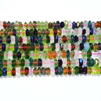 Faceted Glass Rondelle Beads Strands X-GF3x6mm-5-1