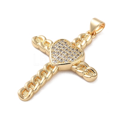 Brass Micro Pave Clear Cubic Zirconia Pendants KK-A212-06I-G-1