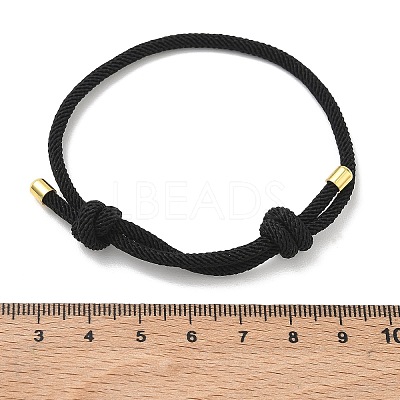 Adjustable Nylon Round Milan Cord Slider Bracelet Making FB-H001-01G-15-1