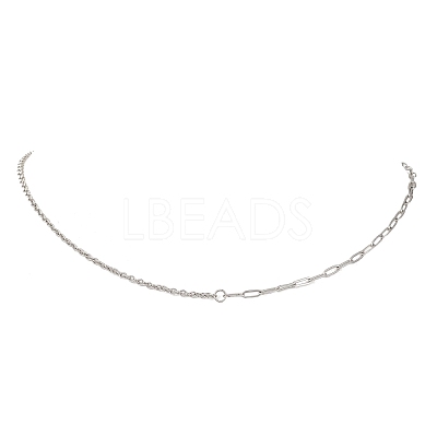 304 Stainless Steel Paperclip Chain Cable Chain Necklaces for Women NJEW-JN05590-1