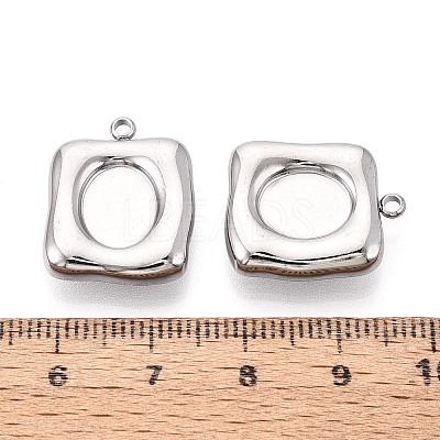 304 Stainless Steel Pendant Cabochon Settings STAS-T075-25P-1