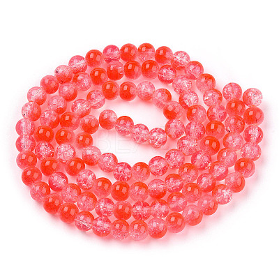 Transparent Crackle Baking Paint Glass Beads Strands DGLA-T003-01C-12-1