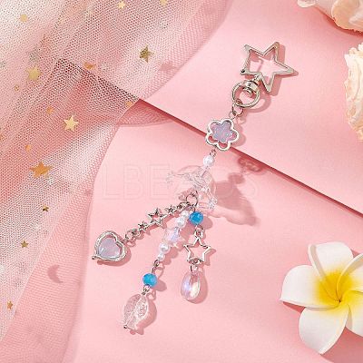 Jellyfish Glass Pendant Decorations HJEW-JM02962-02-1