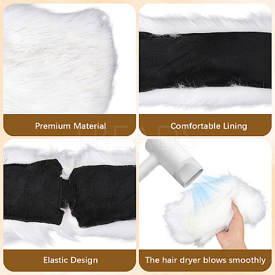 1Pc Faux Fur Fiber Yarn Warmer Headbands COHT-CY0001-01D-1