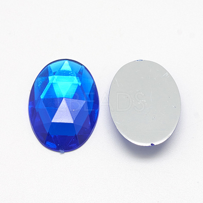 Acrylic Rhinestone Flat Back Cabochons X-GACR-Q011-13x18-05-1