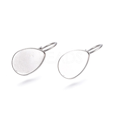 Non-Tarnish 304 Stainless Steel Leverback Earring Findings X-STAS-E474-07P-1