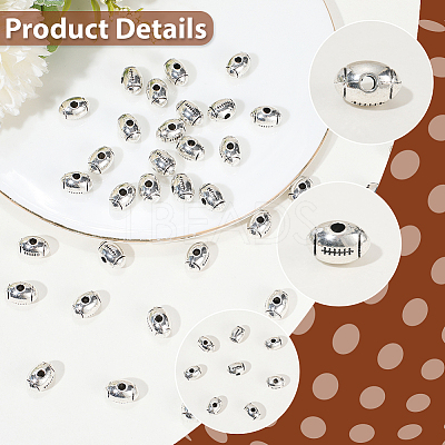 50Pcs Tibetan Style Alloy Beads FIND-PA0001-43B-1