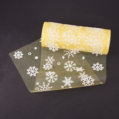 Snowflake Deco Mesh Ribbons OCOR-P010-G04-1