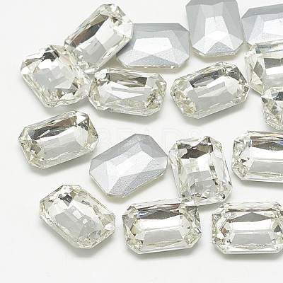 Pointed Back Glass Rhinestone Cabochons RGLA-T079-13x18mm-01-1