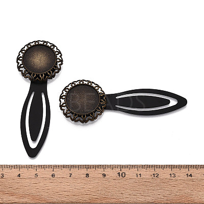 Alloy & Iron Bookmark Cabochon Settings PALLOY-N184-07AB-1