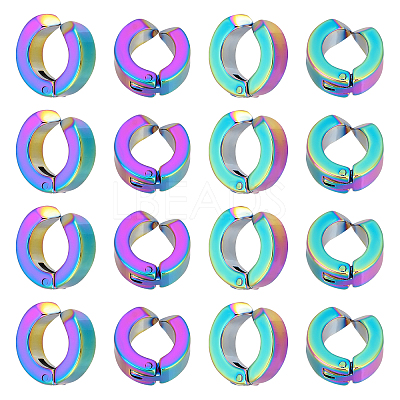 12Pairs PVD Vacuum Plating 304 Stainless Steel Clip-on Earring Findings STAS-UN0030-44-1