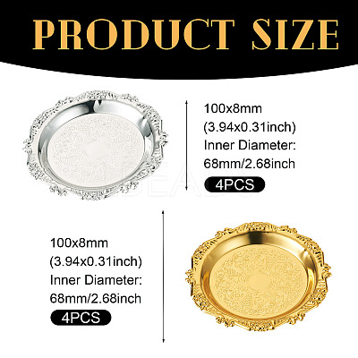 8Pcs 2 Colors Iron Tray DIY-MB0003-09-1