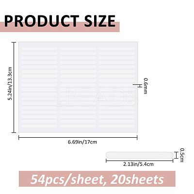20Sheets Double Side Adhesive Glue Sticky Tape For False Nail Tips MRMJ-FH0001-56-1
