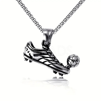 Football Soccer Shoe Alloy Pendant Necklaces FS-WG4A7BD-02-1-1
