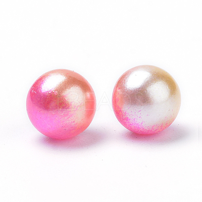 Rainbow Acrylic Imitation Pearl Beads OACR-R065-5mm-A04-1
