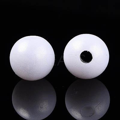 Rubberized Style Rainbow Opaque Acrylic Beads MACR-T010-12mm-08-01-1