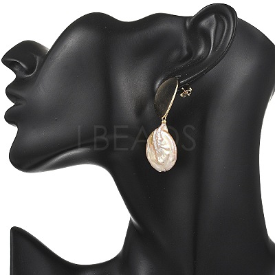 Natural Baroque Keshi Pearl Stud Dangle Earring EJEW-JE07134-1