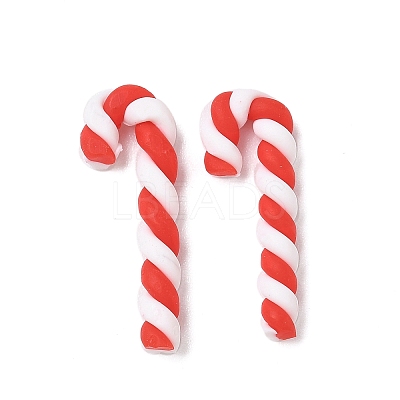 Christmas Candy Cane Handmade Polymer Clay Beads CLAY-P005-03A-02-1