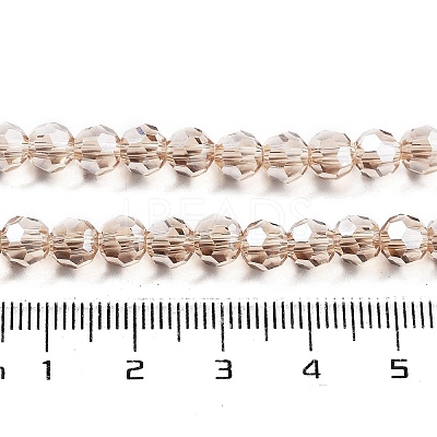 Electroplate Transparent Glass Beads Strands EGLA-A035-T6mm-A22-1