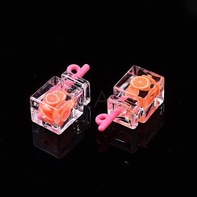 Imitation Drink Resin Pendants CRES-S359-32I-1