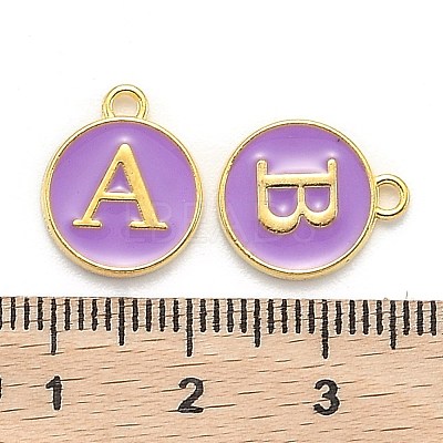 Initial Letter A~Z Alphabet Enamel Charms ENAM-Q437-10-1
