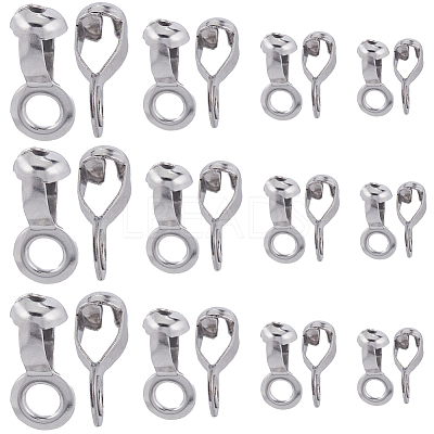 80Pcs 4 Styles 304 Stainless Steel Ball Chain Connectors FIND-SC0011-11-1