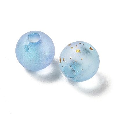 Frosted Transparent Acrylic Beads OACR-F013-13D-1
