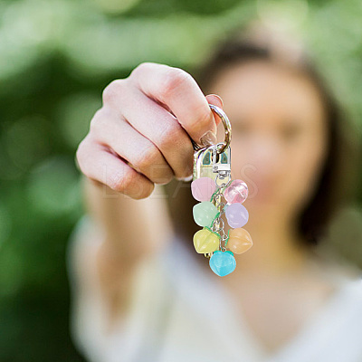 Peach Acrylic Pendant Keychain KEYC-DR0001-07-1