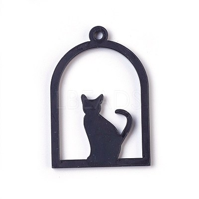 Acrylic Open Back Bezel Pendants KY-WH0019-02-1