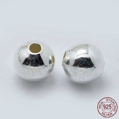 925 Sterling Silver Spacer Beads STER-K171-44S-5mm-1