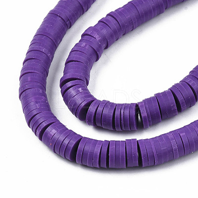 Handmade Polymer Clay Beads Strands CLAY-R089-6mm-052-1