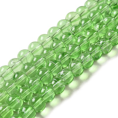 Drawbench Transparent Glass Beads Strands GLAD-Q012-6mm-05-1