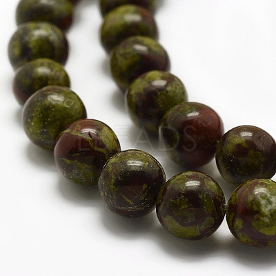 Natural Dragon Blood Beads Strands G-G735-34-8mm-1