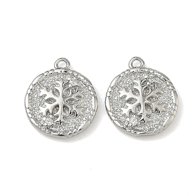 Christmas Brass Micro Pave Clear Cubic Zirconia Pendants KK-A280-03D-P-1