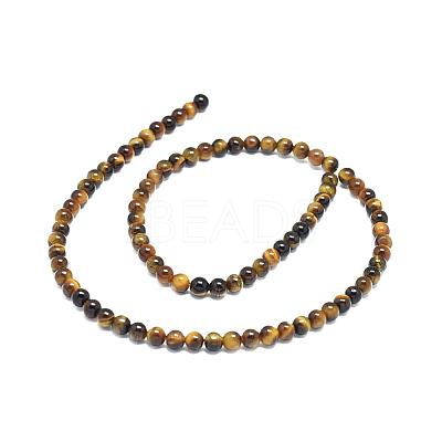 Natural Tiger Eye Beads Strands G-S259-21-4mm-1