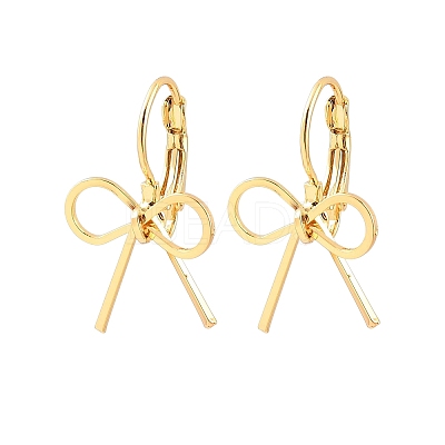 Bowknot Brass Leverback Earrings EJEW-A150-04B-G-1