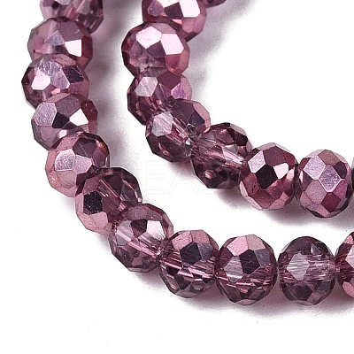 Transparent Electroplate Glass Beads Strands EGLA-Q131-01A-06-1