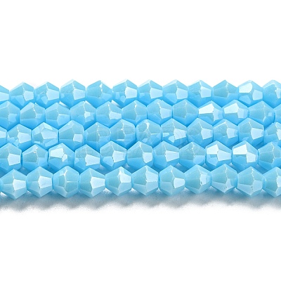 Opaque Solid Color Electroplate Glass Beads Strands EGLA-A039-P4mm-A12-1