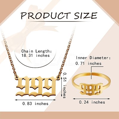 Number Pendant Necklace & Open Cuff Ring JX203A-1