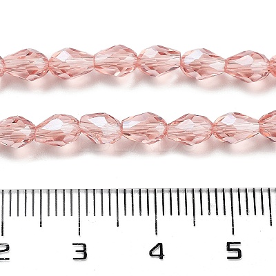 Electroplate Glass Beads Strands X-EGLA-R008-6x4mm-7-1