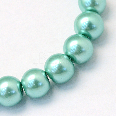 Baking Paint Glass Pearl Round Bead Strands HY-Q003-10mm-32-1