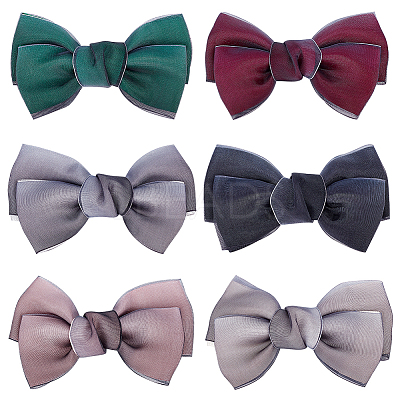 AHADEMAKER 12Pcs 6 Colors Handmade Organza Bowknot DIY-GA0004-84-1