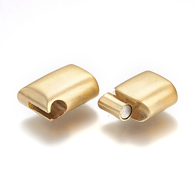 304 Stainless Steel Magnetic Clasps with Glue-in Ends STAS-P224-01G-1