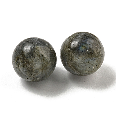 Natural Labradorite Round Ball Figurines Statues for Home Office Desktop Decoration G-P532-02A-33-1